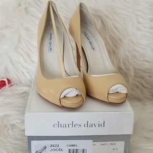 Charles David Jocel Tan  Peep Toed Pumps - Size 8B
